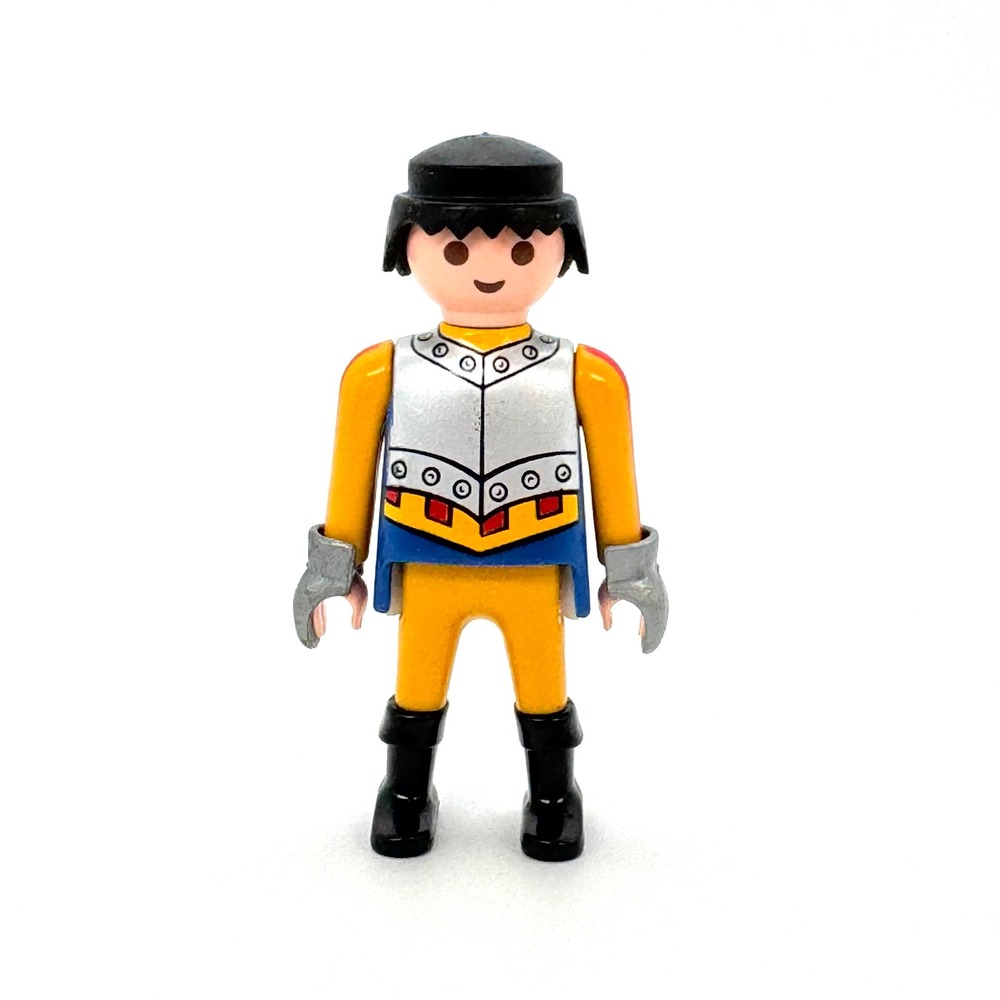 Vintage 1993 Playmobil Conquistador Knight Action Figure Yellow Blue